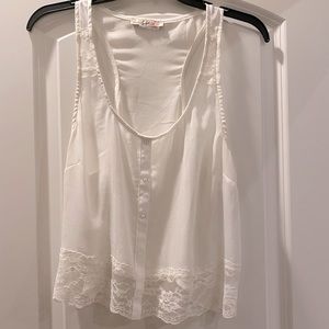 Sheer white tank top